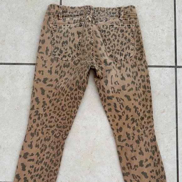 Current Elliot The Stiletto Camel,Leopard Print Jeans, SZ 25 - Picture 2 of 2